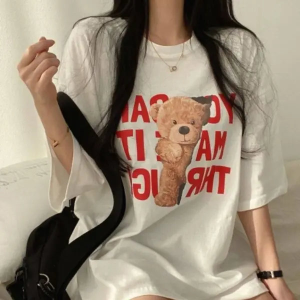 เสื้อยืดแขนสั้น ลายหมี